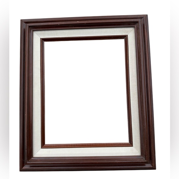 Layered Matted Carved wooden frame Red Brown wood 8x10 gold vintage photo art - Picture 1 of 6